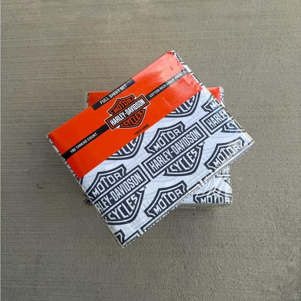 Harley-Davidson Flame Rider Fireball Full Size Sheet Set - Cotton Rich - NWT
